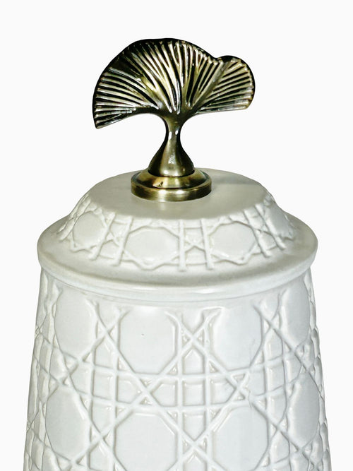anfora white geometrica ceramica grande 41x18 cm