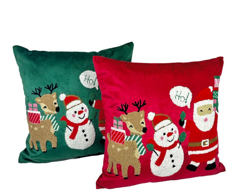 funda cojin santa hombre nieve y reno 45x45 cm (no incluye relleno )