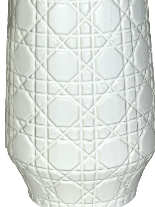anfora white geometrica ceramica grande 41x18 cm