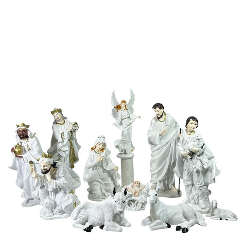 nacimiento grande white belen x 11 pc 30 cm
