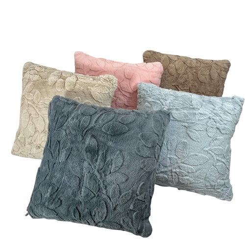 Cojin funda mink hojitas srt 45x45cm ( no incluye relleno)