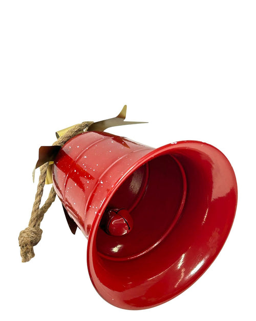 campana roja con moño metalico 31x25 cm