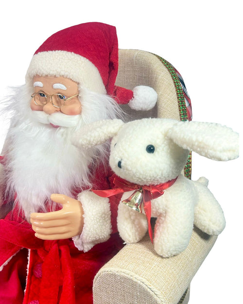 santa claus en silla grande musical 80x55 cm