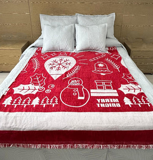 PIE DE CAMA - CUBRE SOFA NAVIDEÑO 130X180
