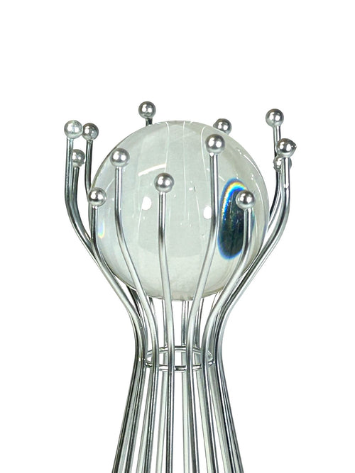 adorno metalico bola cristal lops plata  32x11cm