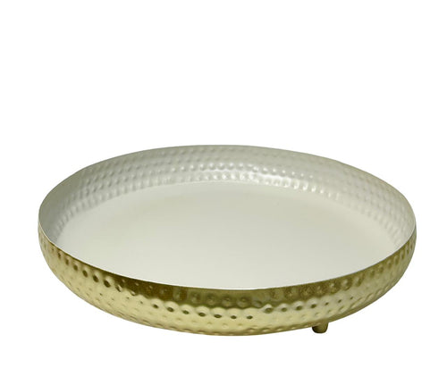 Centro martillado dorado con blanco 2 tamaños