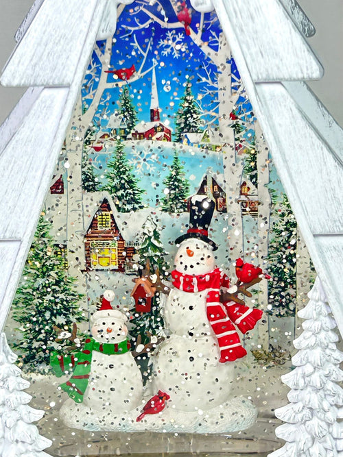arbol burbuja musical white hombre nieve 28x21 cm