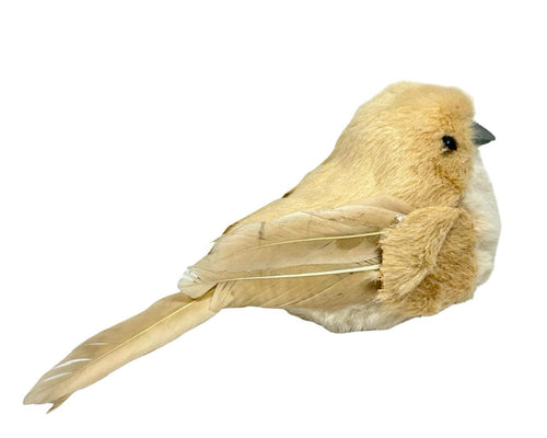 Pajaro beige felpa premium  15x7 cm