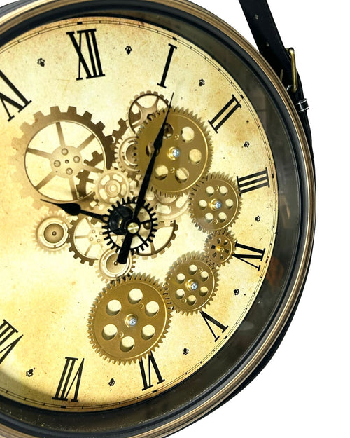 reloj de pared correa cuero 36 dm