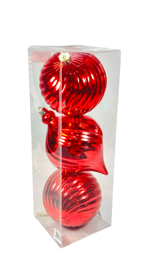 paquete de bolas x3 uni  torno rojas 15 cm