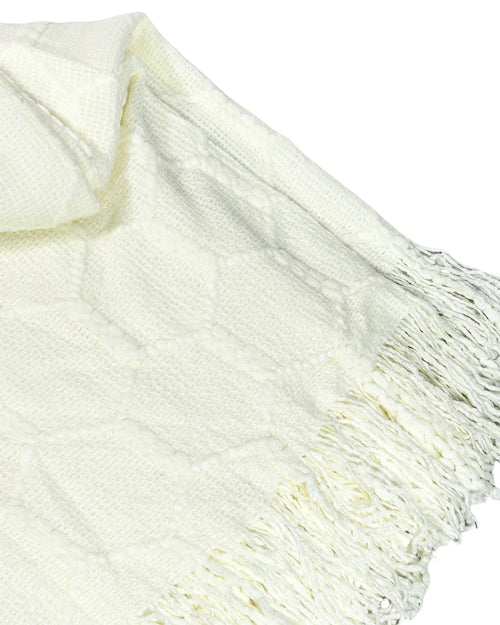 Manta o troup panal tejida beige 130x170cm