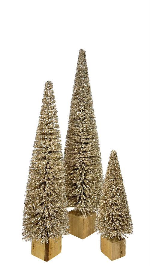 arbol dorado con base de madera 76 cm de alto