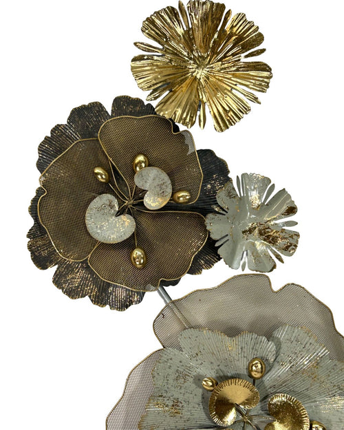 aplique de pared laton flores 115x58 cm