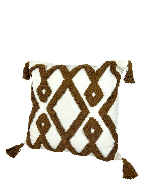 Cojin funda geométrica café  45x45 cm