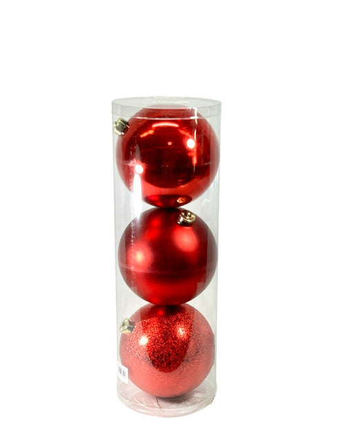bolas rojas x3 - 15cm