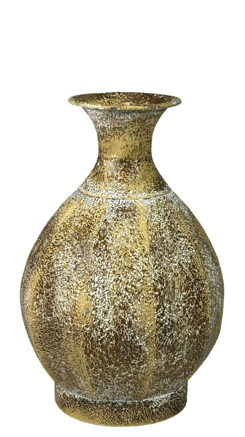 jarron metalico artist ocre 2 tamaños