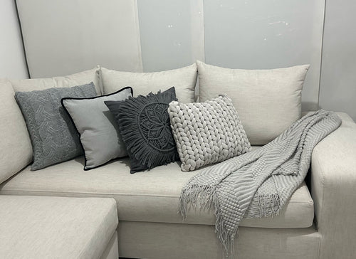 manta throw  tejido punto gris 127x152 cm