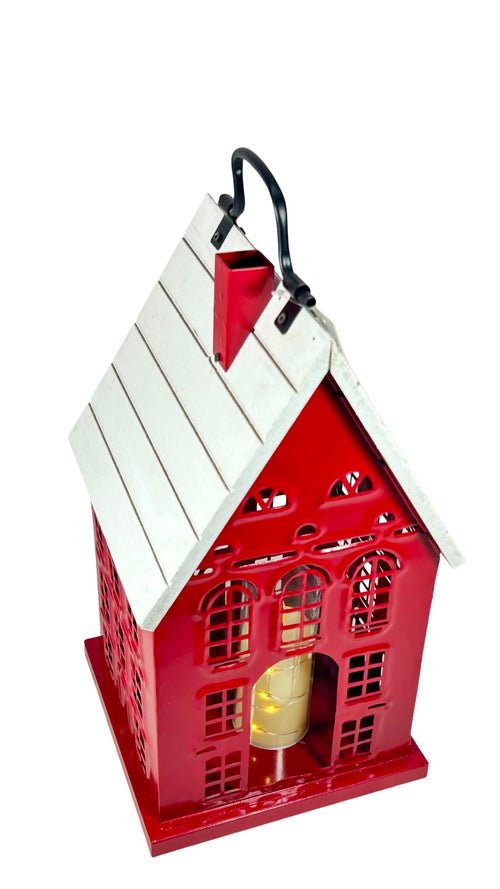Casa Metal Y Mad Chalet Gd Roja 38x20
