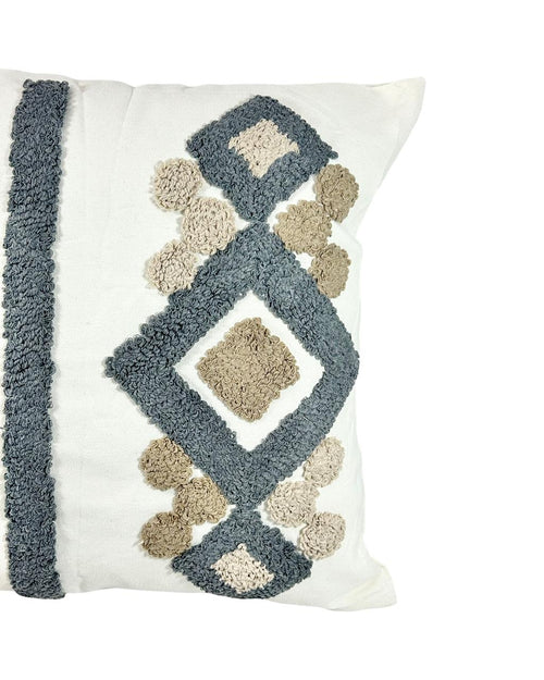 cojin funda rombos raya gris con beige 45x45cm ( sin relleno)