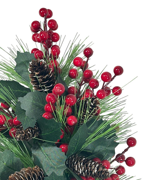 adorno ramilletes berrys piñas 40x25 cm