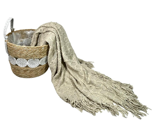 Manta o troup camel rombos art 130 x 1.70cm