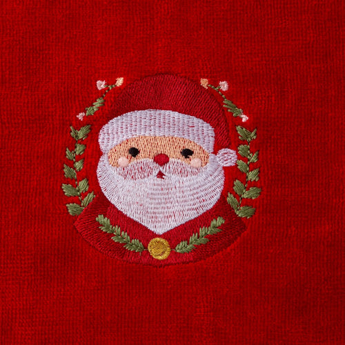 toalla navideña roja cara de santa 500 gm algodon 100% 40x66 cm