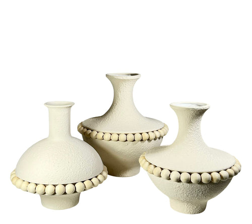 Florero mediano nordic boho en ceramica 18x16 cm