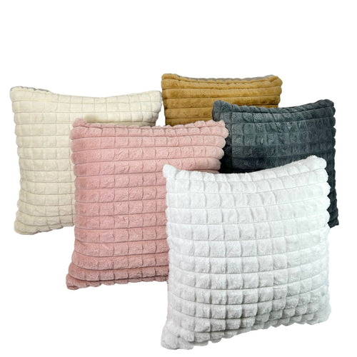 cojin mink cuadritos camel 45x45 cm   (no incluye relleno )