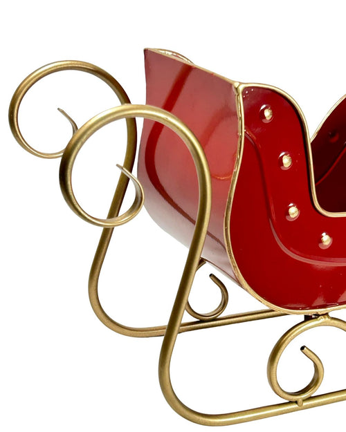 trineo metal rojo navidad 47x26 cm