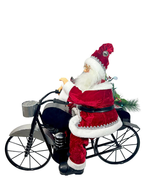 santa clauss con señora clauss en moto  70x77 cm