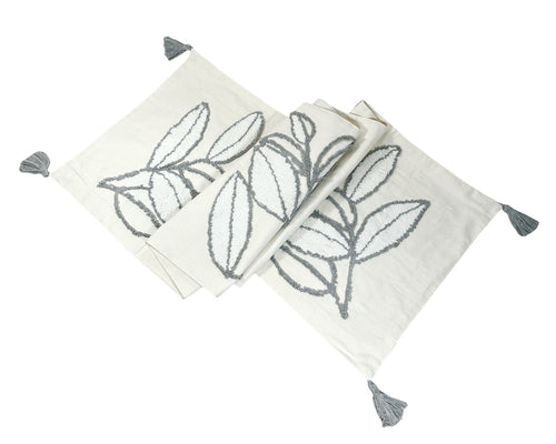 Pie de cama Hojas bali gris 180x 50cm