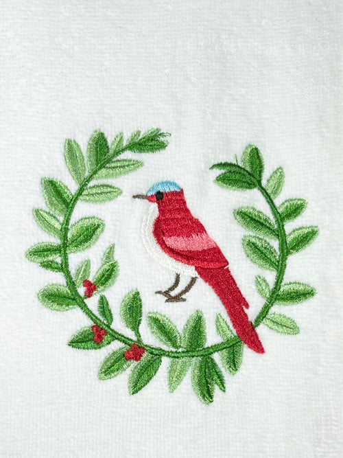 toalla pajaros blanca 2 tamaños