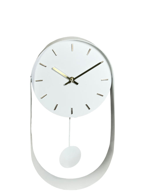 Reloj metalico pendulo blanco  loft 40x20 cm