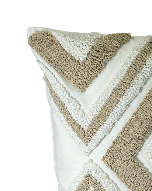 Funda de cojin  rombos beige camel 45x45 cm  (no incluye el relleno )