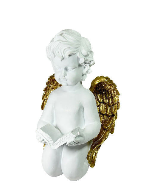 Angel grande con libro y alas doradas 29x20 cm