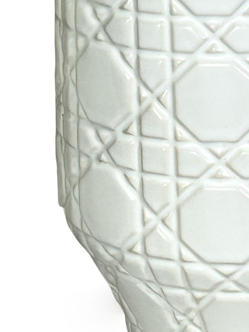 anfora white geometrica ceramicapequeña  27x15 cm