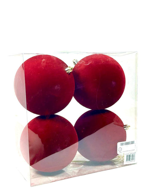 Bolas burgundy pana x 4pc de 12cm