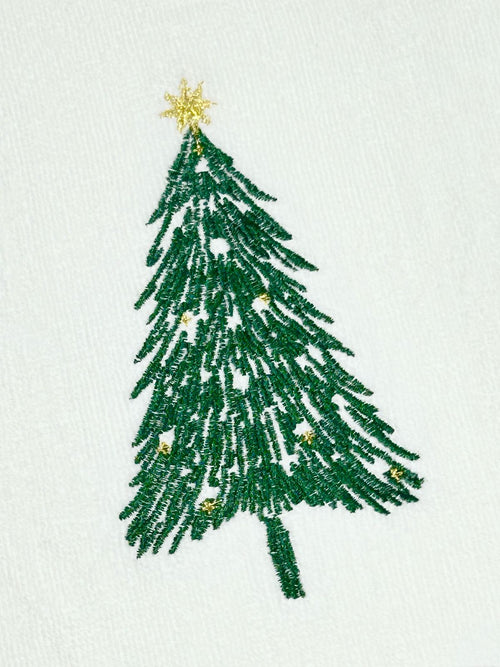 Toalla navideña blanca de arbol 500gm pequeña 40x66 cm