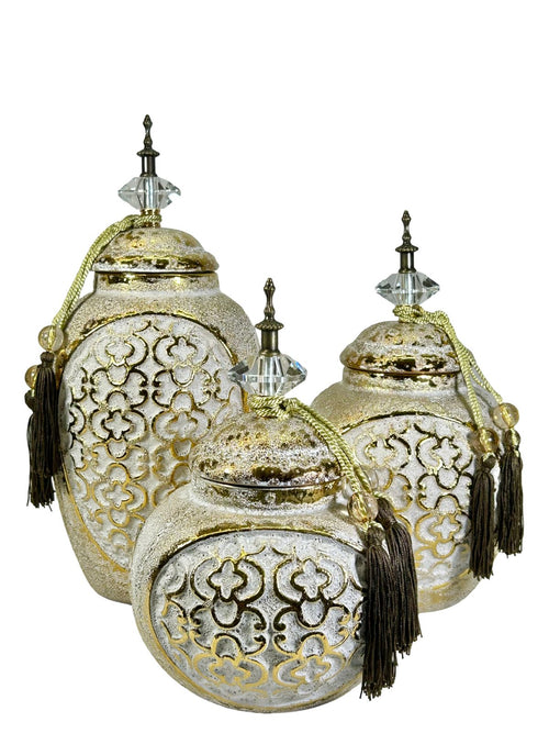 Anfora mediana Gold Turkis  31x17 cm
