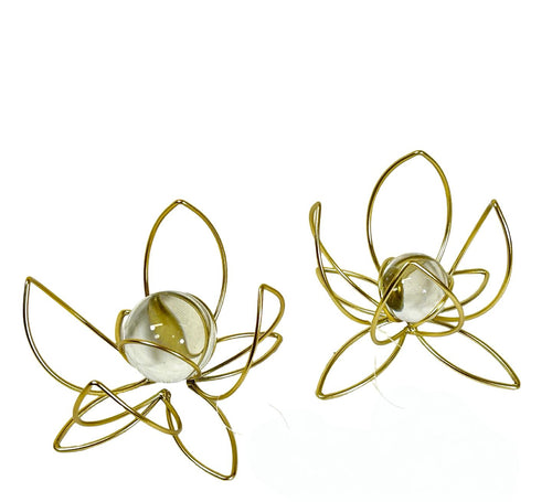 Bola Tulipan point metal y cristal 2 tamaños