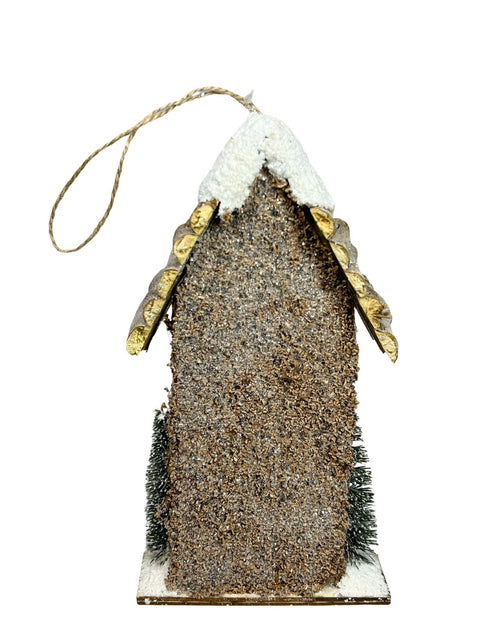 Casita para el arbol en madera rustica 23 cm de alto x 13 cm de ancho