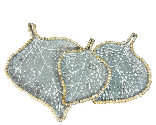 Set x 3 centro de mesa en hojas 50,42,34 cm