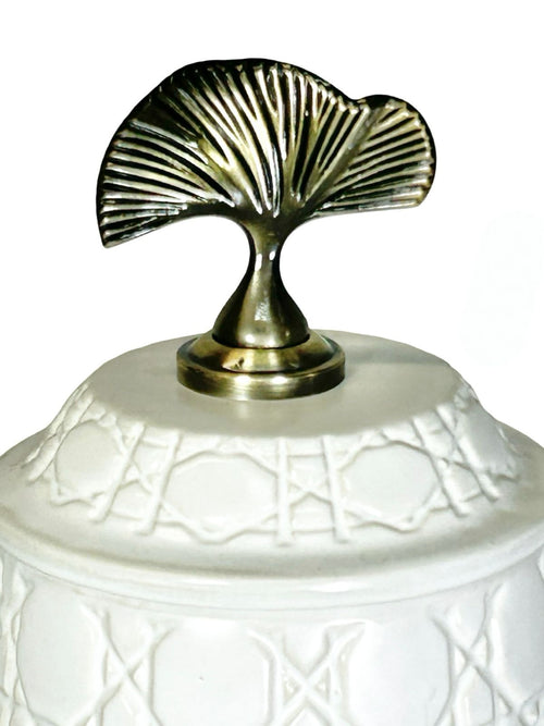 anfora white geometrica ceramicapequeña  27x15 cm