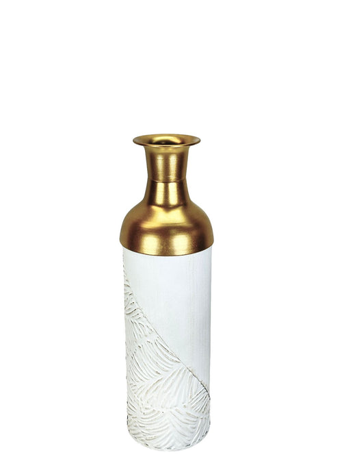 florero mediano metalico hojas 48 cm