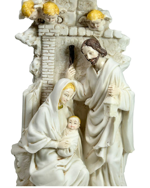 sagrada familia blanca con muro 21x12 cm