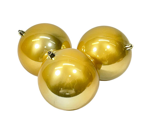 paquete de bola dorada brillante x6 unidades  12 cm
