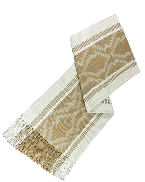 camina jaquard geimetrico camel 180x35 cm