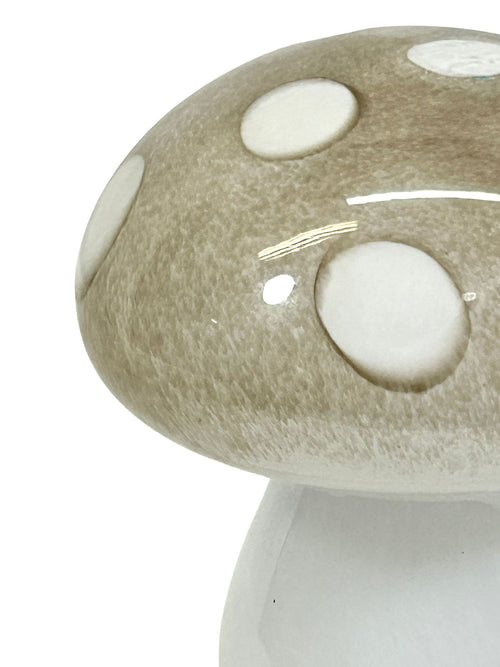 hongo en cristal grande beige 18x16 cm