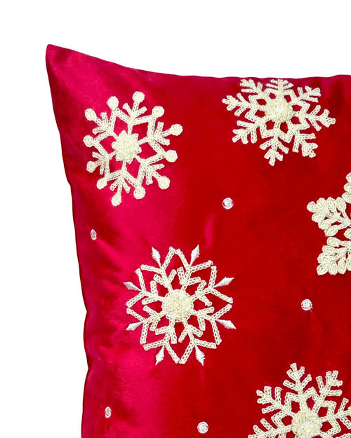 cojin rojo navidad  copitos  cuadrado 45x45 ( no incluye relleno )