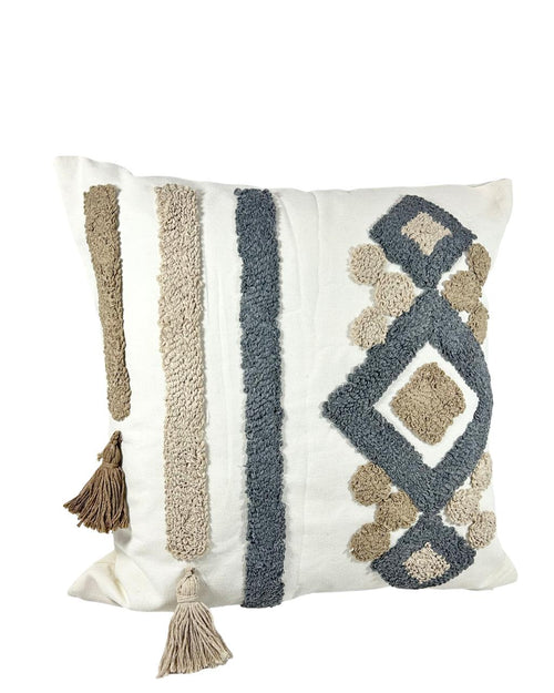 cojin funda rombos raya gris con beige 45x45cm ( sin relleno)